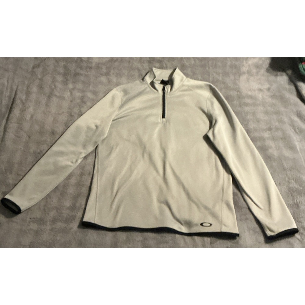 OAKLEY Range Qtr 1/4 Zip Pullover { Size XS } In Stone Gray